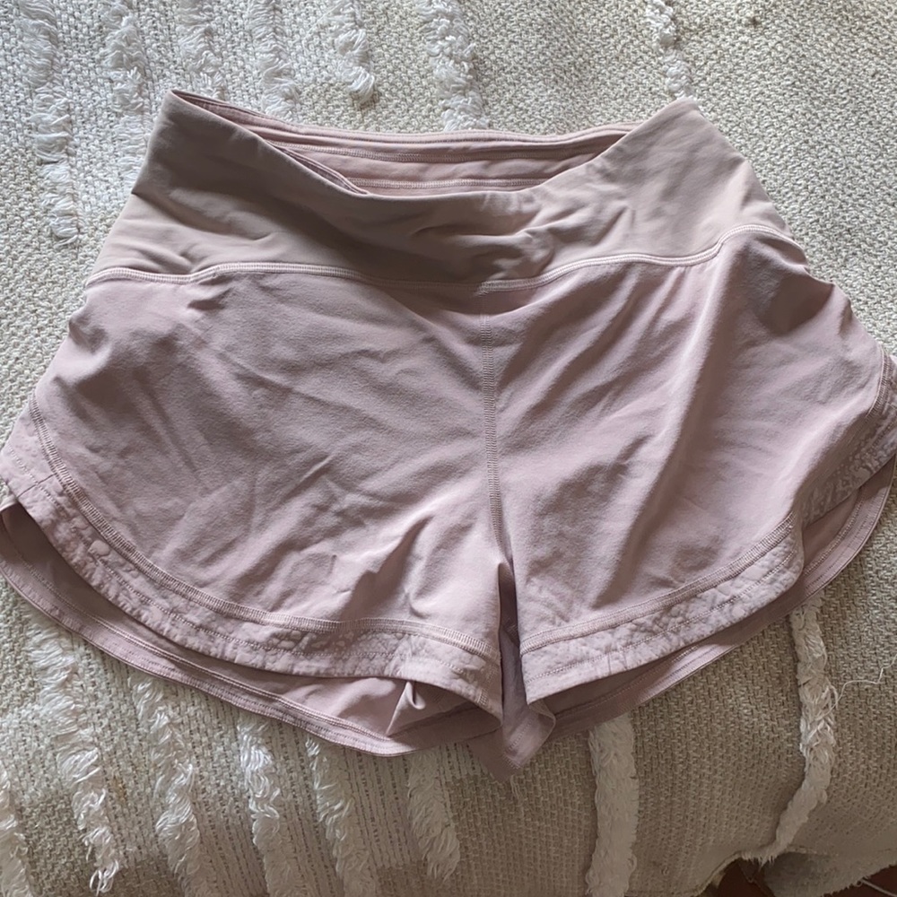 Blush pink lulu lemon shorts